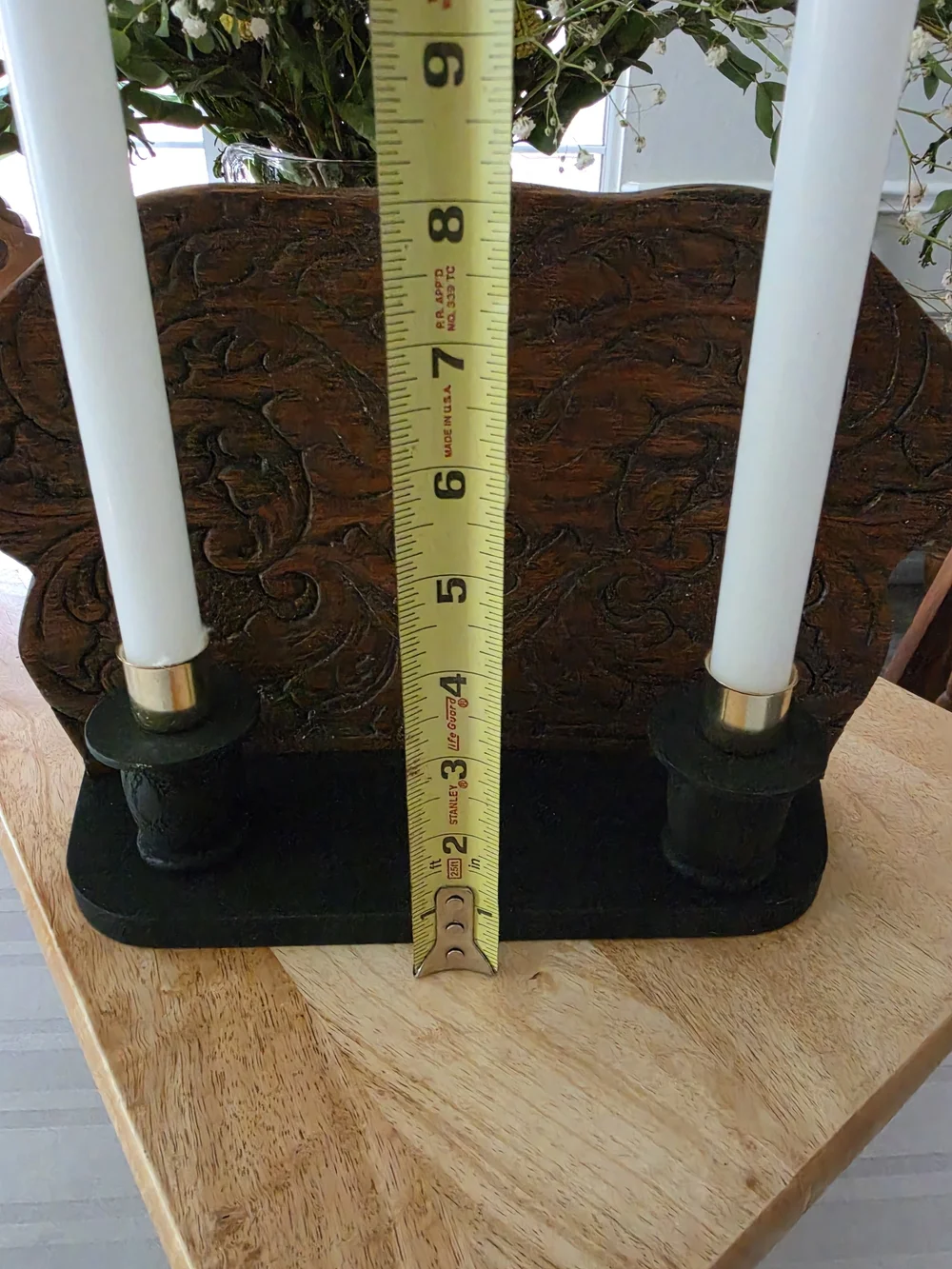 Double taper candle holder Hand-carved out of wood Folklore icon Green Man